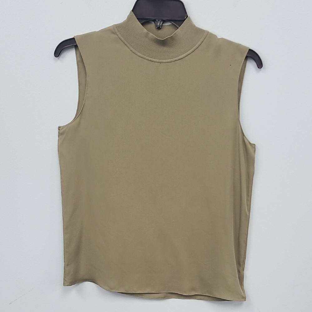 Theroy Sleeveless Slinky Top -Dark Olive Women's Size Small